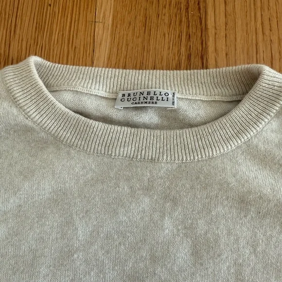 Brunello Cucinelli Cream Cashmere Sweater